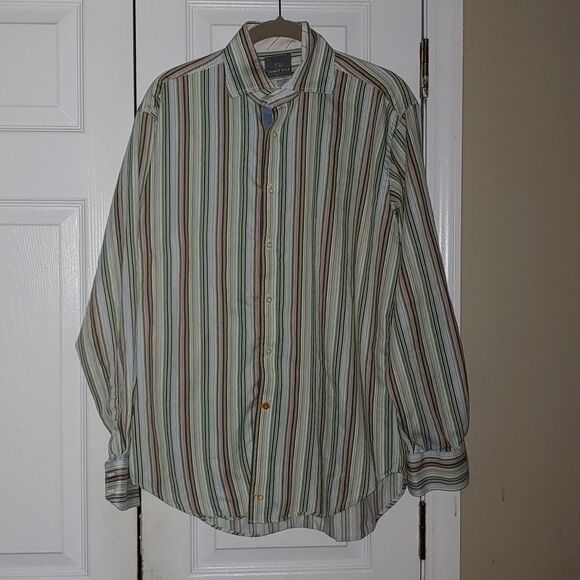 Thomas Dean  button down striped shirt Sz M - Picture 1 of 5